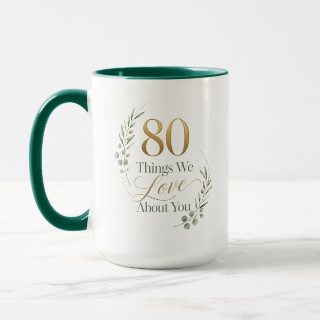Caneca 80 Coisas Que Amamos Sobre a Mamãe (Esquerda)