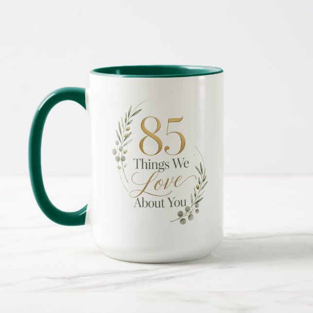 Caneca 85 Coisas Que Amamos Sobre a Mamãe (Esquerda)
