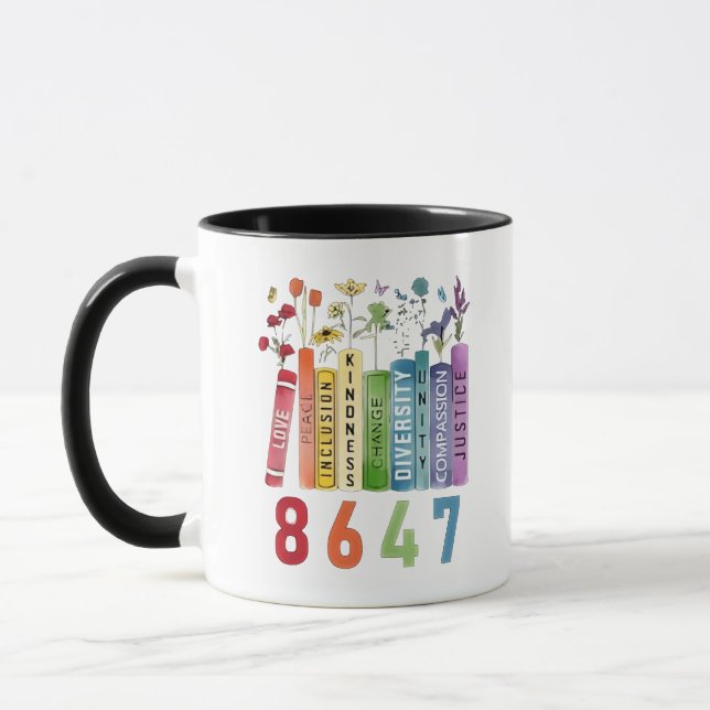 Caneca 8647 Sutil Anti-Trump Anti MAGA 86 47 LGBT Floral (Esquerda)