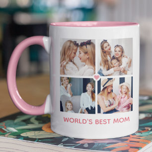 Caneca 8 fotos personalizadas "A Melhor Mãe do Mundo"