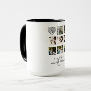 Caneca 8 x FOTO COLAGE Newlyweds Personalizado WEDDING