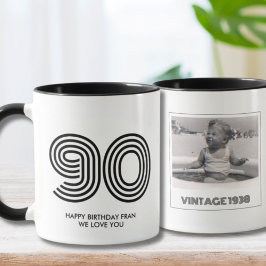 Caneca 90 Festa de aniversário Favor Vintage Year Mug