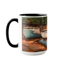 A Aldeia De Pesca Original Pintou Trabalho de arte