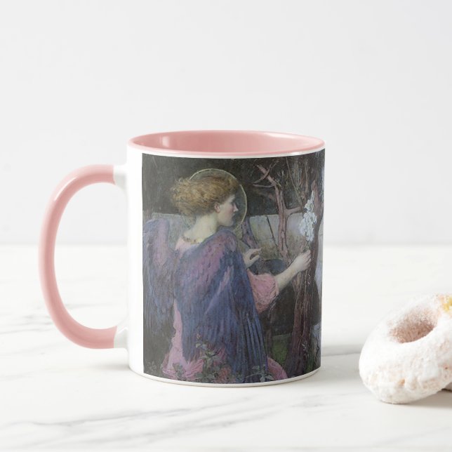 Caneca A Anunciação de John William Waterhouse (Com Donut)