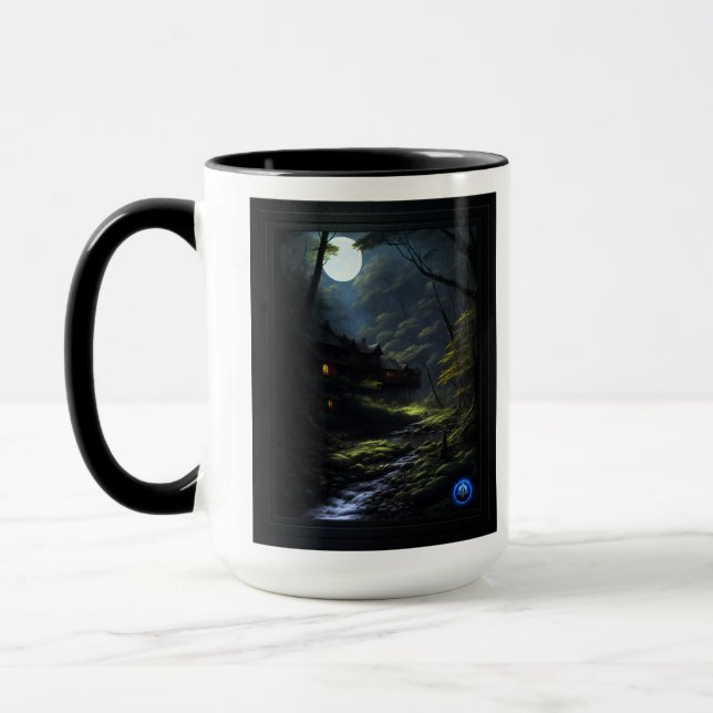 Caneca A Arte do Conceito de Inteligência Florestal AI de (Esquerda)