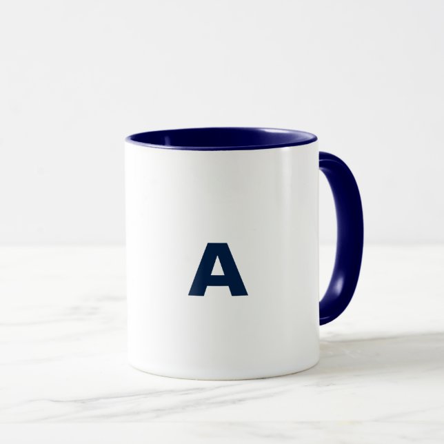 Caneca A) Azul Escuro Mug (Frente Esquerda)