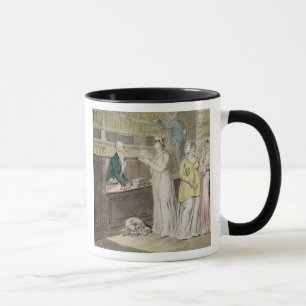 Caneca A biblioteca de circulação (caneta e tinta e w/c