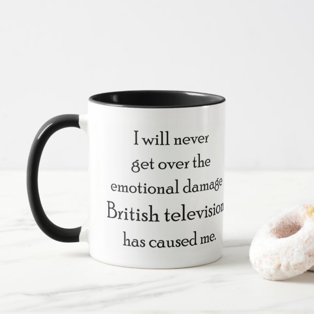 Caneca A British Television me prejudicou emocionalmente (Com Donut)