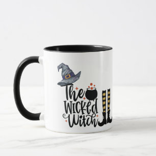 Caneca A Bruxa Má - Chapéu e Meias de Bruxas