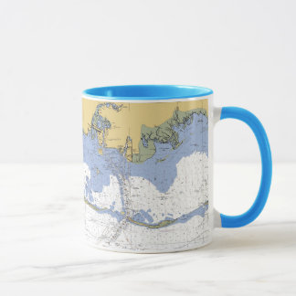 Caneca A carta náutica sadia de Mississippi Biloxi