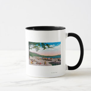 Caneca A cena da praia em Carmel, Califórnia