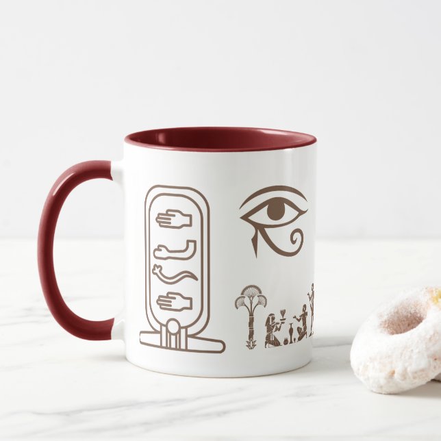 Caneca A ceramic mug with an ancient Egyptian design  (Com Donut)