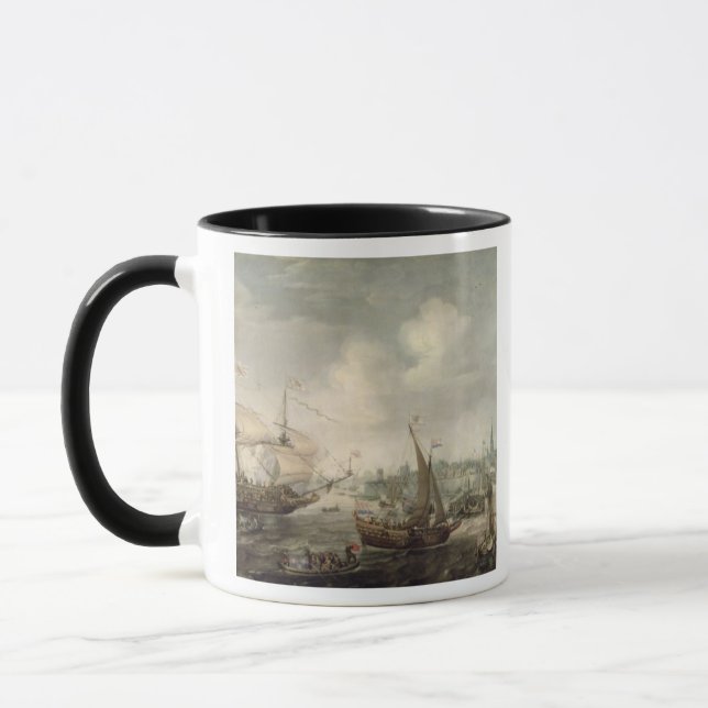 Caneca A chegada de Fredrick V em Vlissingen em 1613 (o (Esquerda)