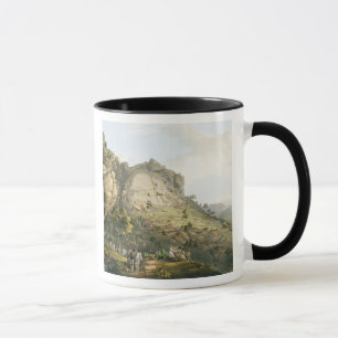 Caneca A cidade de Abha em Abyssinia, gravada por J. Bluc