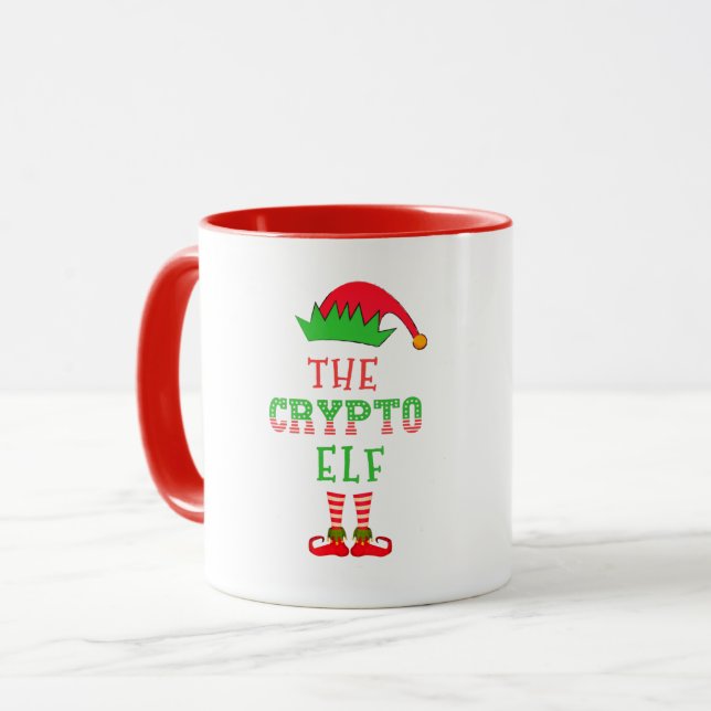 Caneca A Combinação da Família de Natal Crypto Elf (Frente Esquerda)