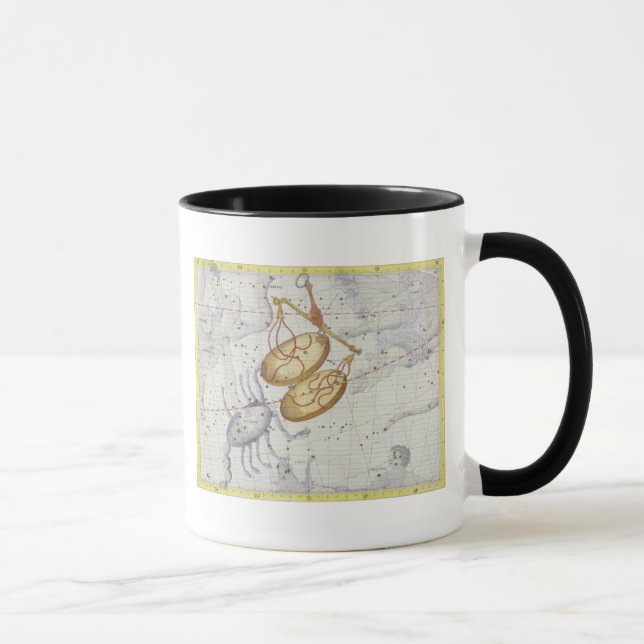 Caneca A constelação de Libra, chapeia 7 'do atlas Coeles (Direita)