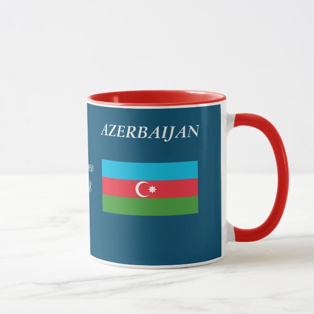 Caneca A crista e a bandeira de Azerbaijan enegrecem a (Direita)