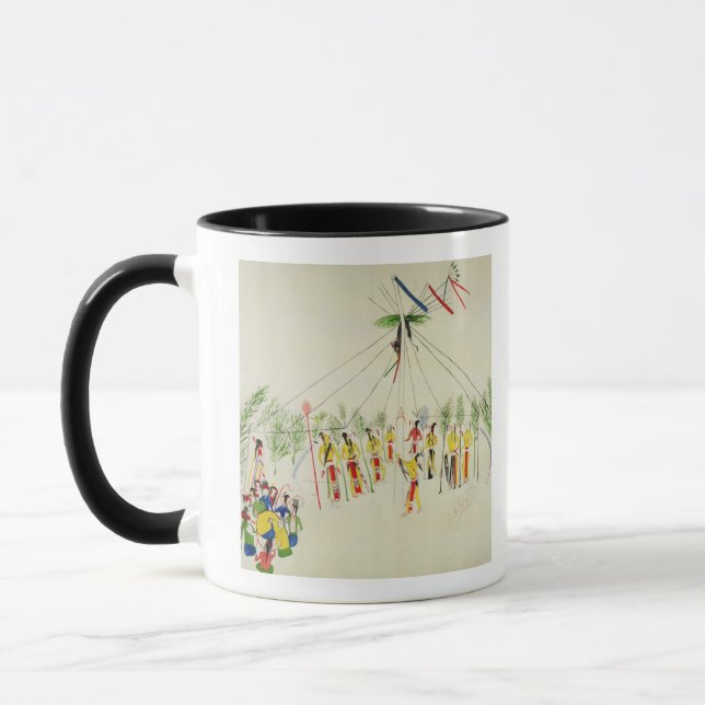 Caneca A dança de Sun do Shoshone (pigmento na musselina) (Esquerda)