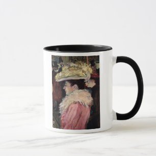 Caneca A dança do vermelho: detalhe de um elegan