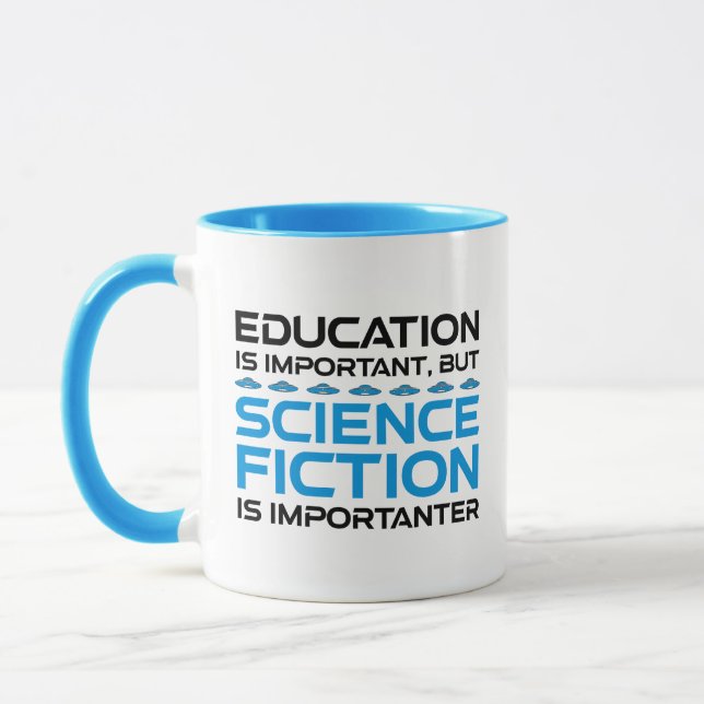 Caneca A Educação É Importante, Mas O Sci-Fi É Importante (Esquerda)