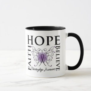 Caneca A esperança acredita a fé - fibromialgia