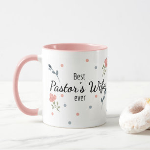 Caneca A Esposa do Melhor Pastor Alguma Vez Rosa, Mug Flo