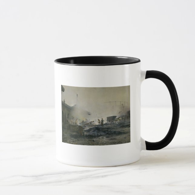 Caneca A fábrica do gás em Courcelles, 1884 (Direita)