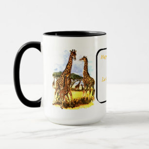 Caneca A família do girafa -