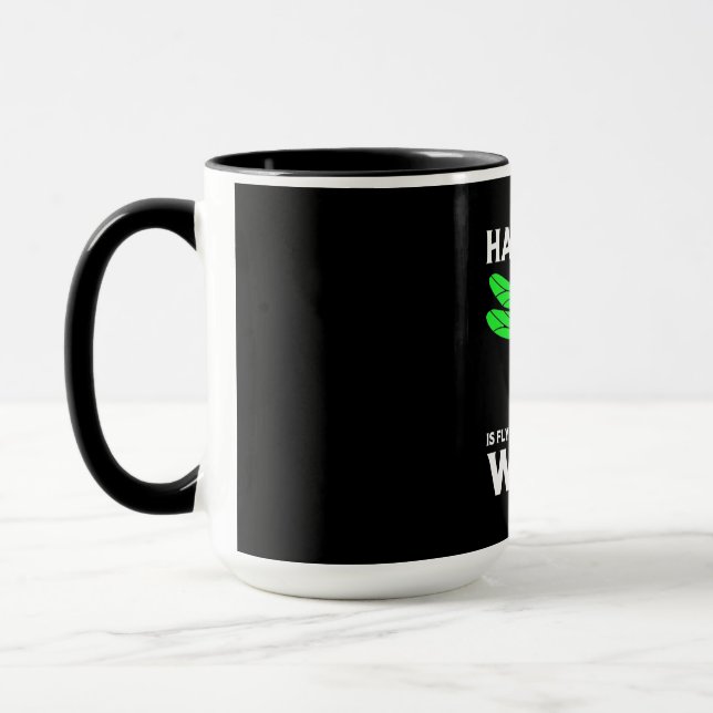 Caneca A Felicidade Está Voando Com Dragonfly (Esquerda)