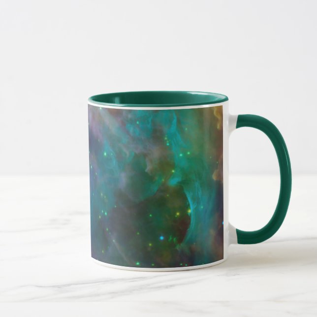 Caneca A Foto Celestial da Nebulosa de Órion Verde Teal (Direita)