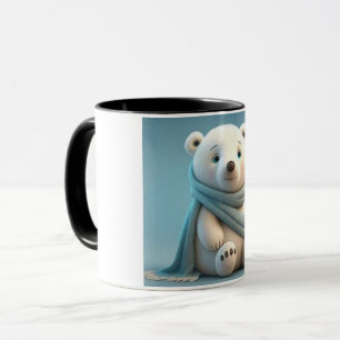 Caneca A foto do urso foi colocada no copo do logotipo.