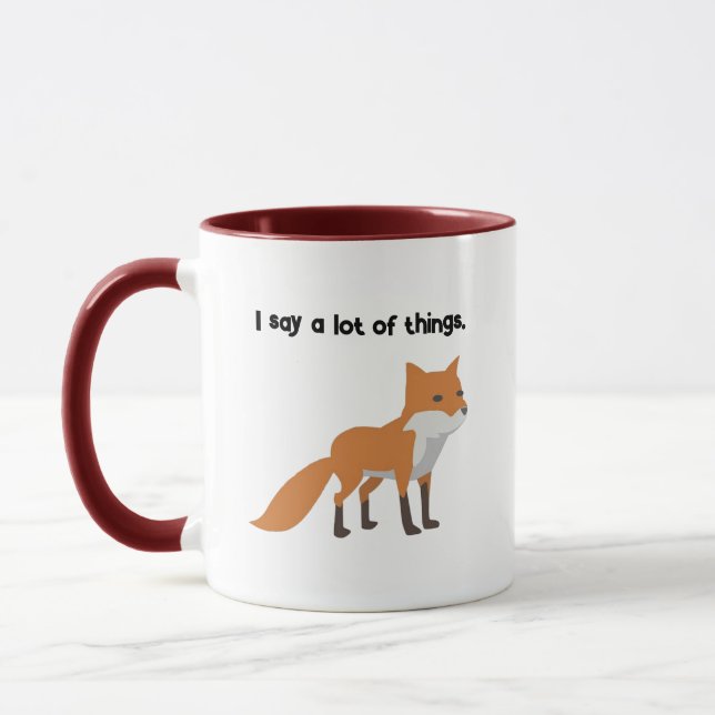 Caneca A Fox Diz... Design de Cartoon Meme Engraçado. (Esquerda)