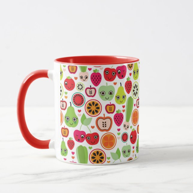 Caneca a fruta caçoa a maçã da ilustração (Esquerda)