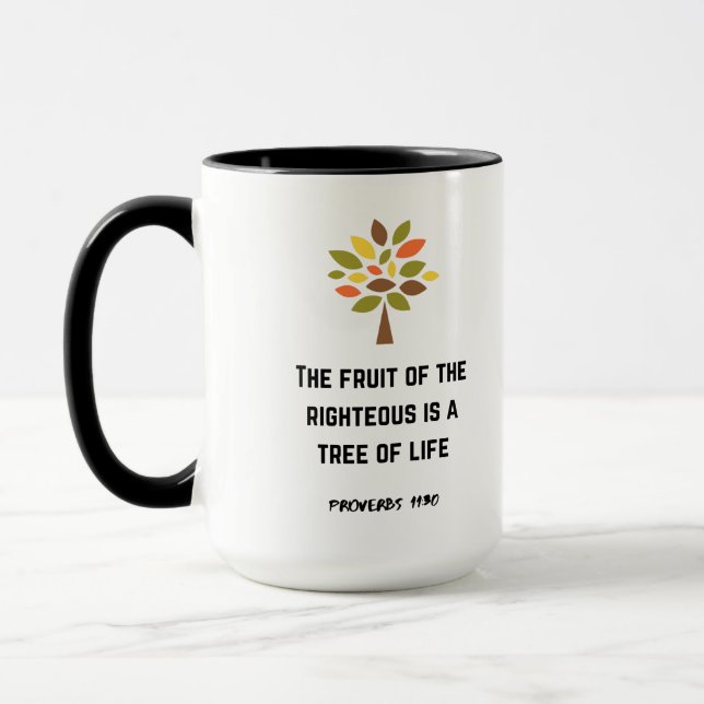 Caneca A fruta dos justos é uma árvore da vida (Esquerda)