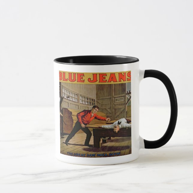 Caneca "A grande cena da serração", poster para 'a calças (Direita)