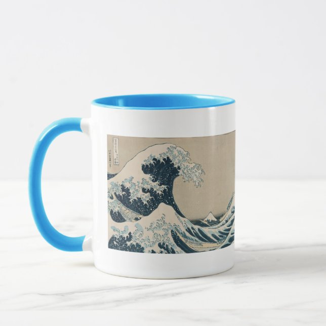 Caneca A grande onda de Kanagawa, vistas de Monte Fuji (Esquerda)