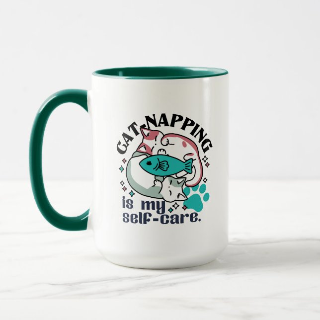 Caneca A Guarda-Gato É A Minha Autoassistência: Gatos Com (Esquerda)