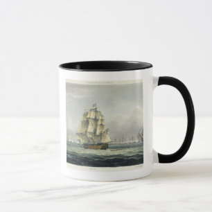 Caneca A HMS Victory que navega para a linha francesa