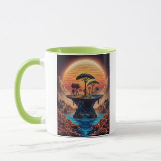 Caneca A ilha no pôr do sol. (Esquerda)