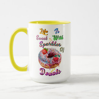 Caneca A louça para bebidas da vida é doce com faíscas de