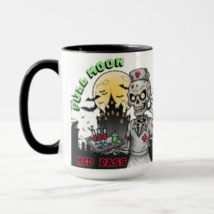 Caneca A Lua Cheia Passou Zombie Enfermeira Cerâmica do H