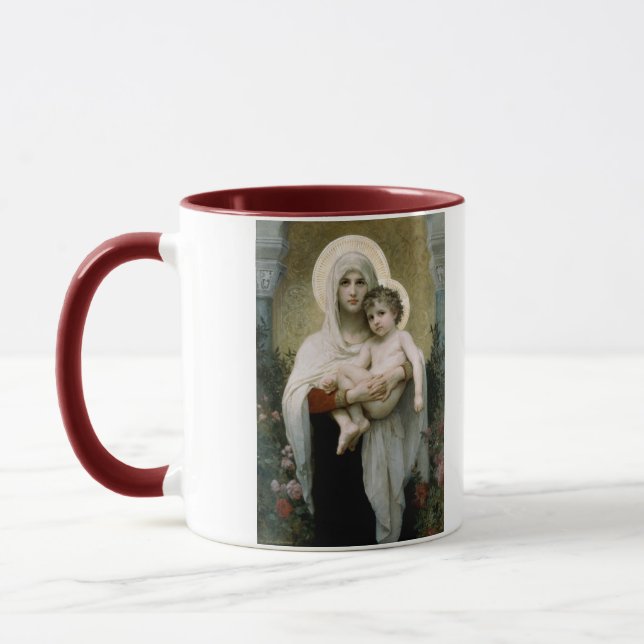 Caneca A Madona dos Rosas de Bouguereau (1903) (Esquerda)