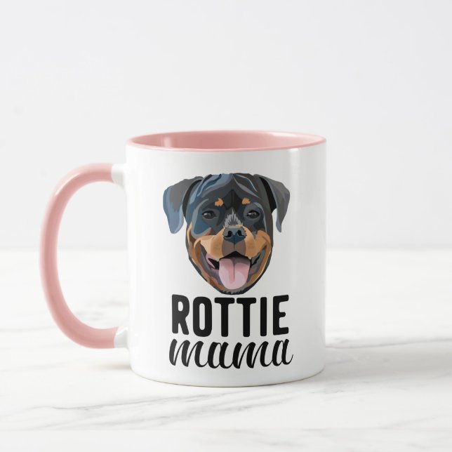 Caneca A mãe de cachorro rottweiler personalizou com seu  (Esquerda)