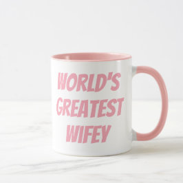 Caneca A maior wifey do mundo rosa