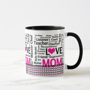 Caneca A MAMÃ é AMOR, dia das mães, aniversário da mãe