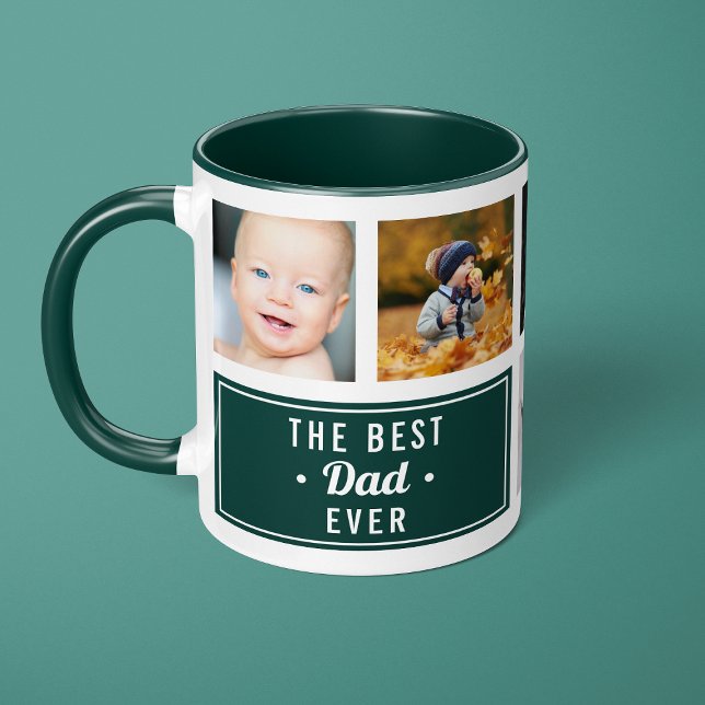 Caneca A melhor colagem de fotos personalizadas de Pai ve (Criador carregado)