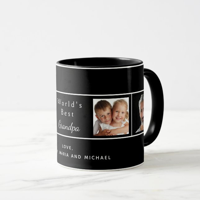 Caneca A melhor família personalizada colagem de fotos do (Frente Esquerda)