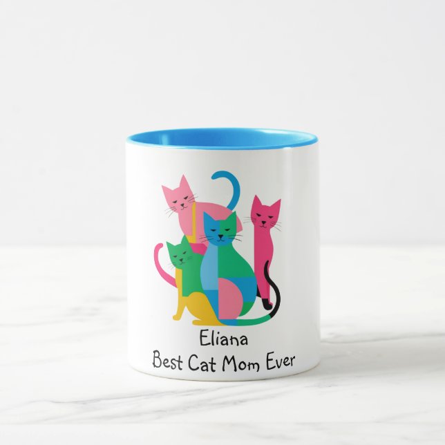 Caneca A Melhor Gato Personalizada Mãe Nunca Mug (Centro)