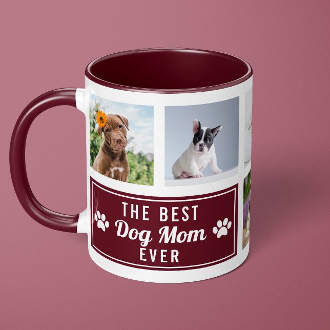 Caneca A Melhor Mãe De Cachorro Alguma Vez Burgundy Foto  (Criador carregado)
