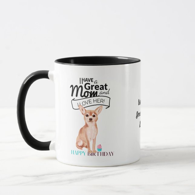 Caneca A MELHOR MÃE DE CÃO CHIHUAHUA do mundo personaliza (Esquerda)